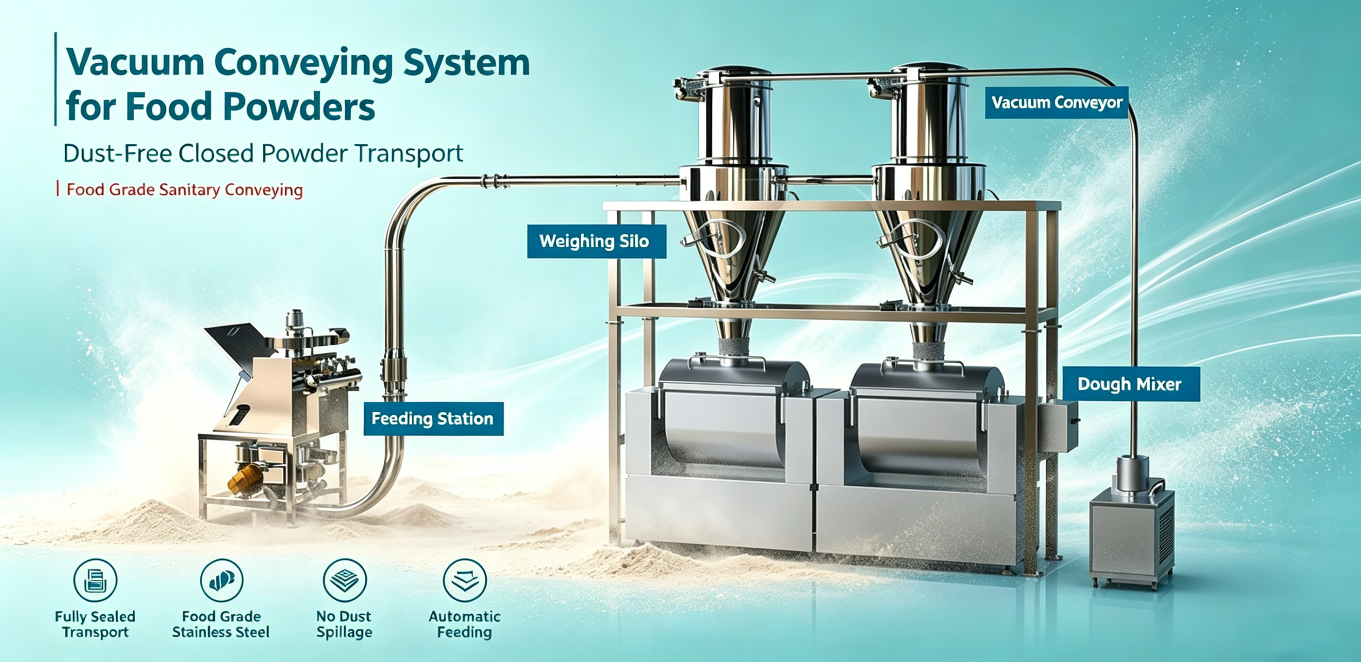 Gaofu Modular Vacuum Conveying System for Food Powders: Connecting Feeding, Screening and Storage in a Complete Process Flow