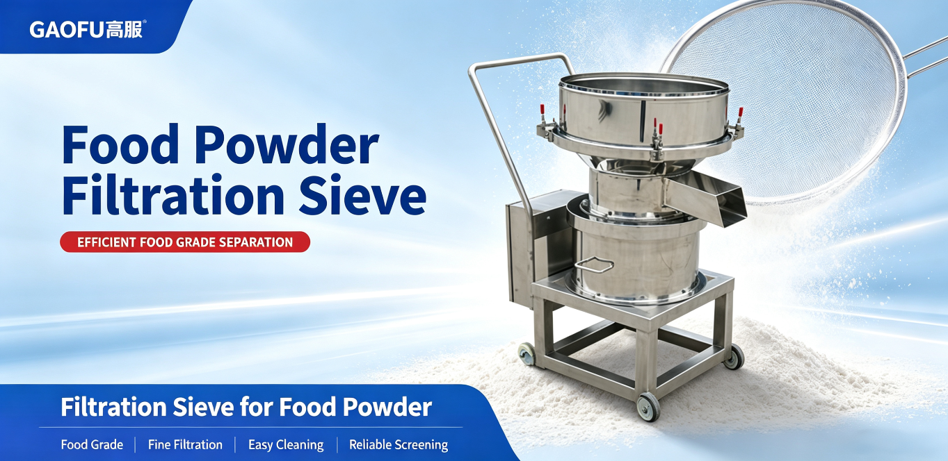 Compact Benchtop Food Powder Filtration Sieve: Ideal for Quality Control Screening in Food Laboratories and Small Processing Plants