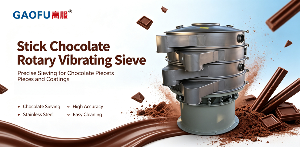 Gaofu Stick Chocolate Rotary Vibrating Sieve: Food-Grade Stainless Steel Construction Ensures Hygienic and Safe Chocolate Production