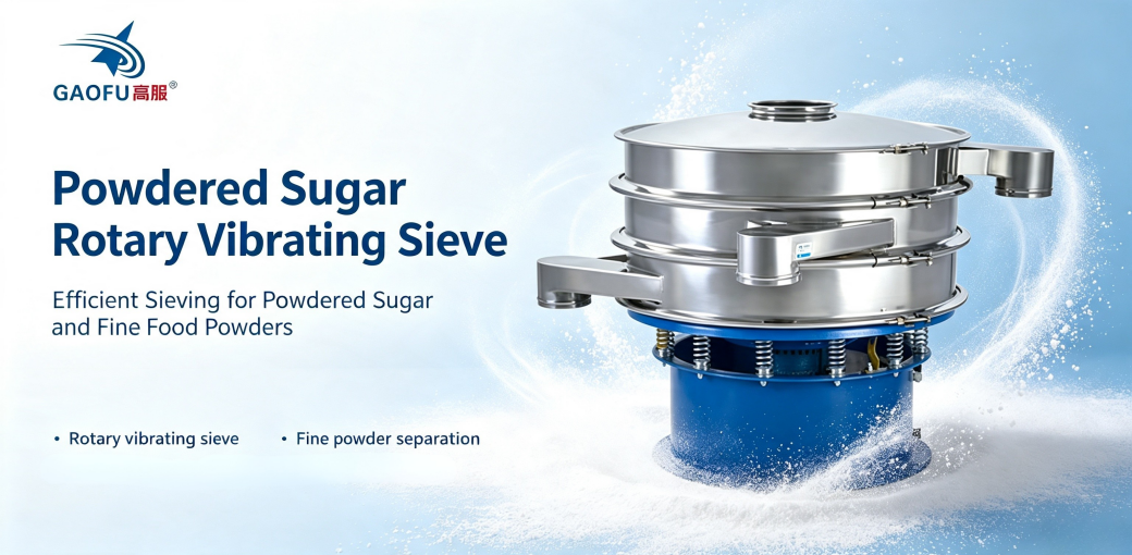 Mirror‑Polished Powdered Sugar Rotary Vibrating Sieve – Easy to Clean and Sanitise, Compliant with Food Processing Plant Production Standards